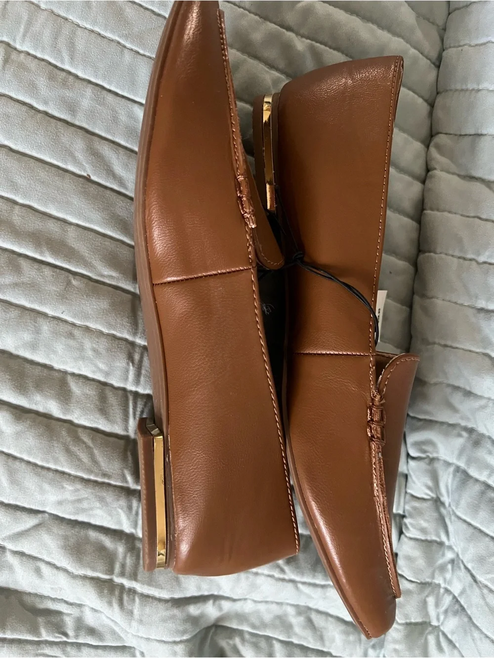 Express Cognac Brown Pointed Leather Loafers